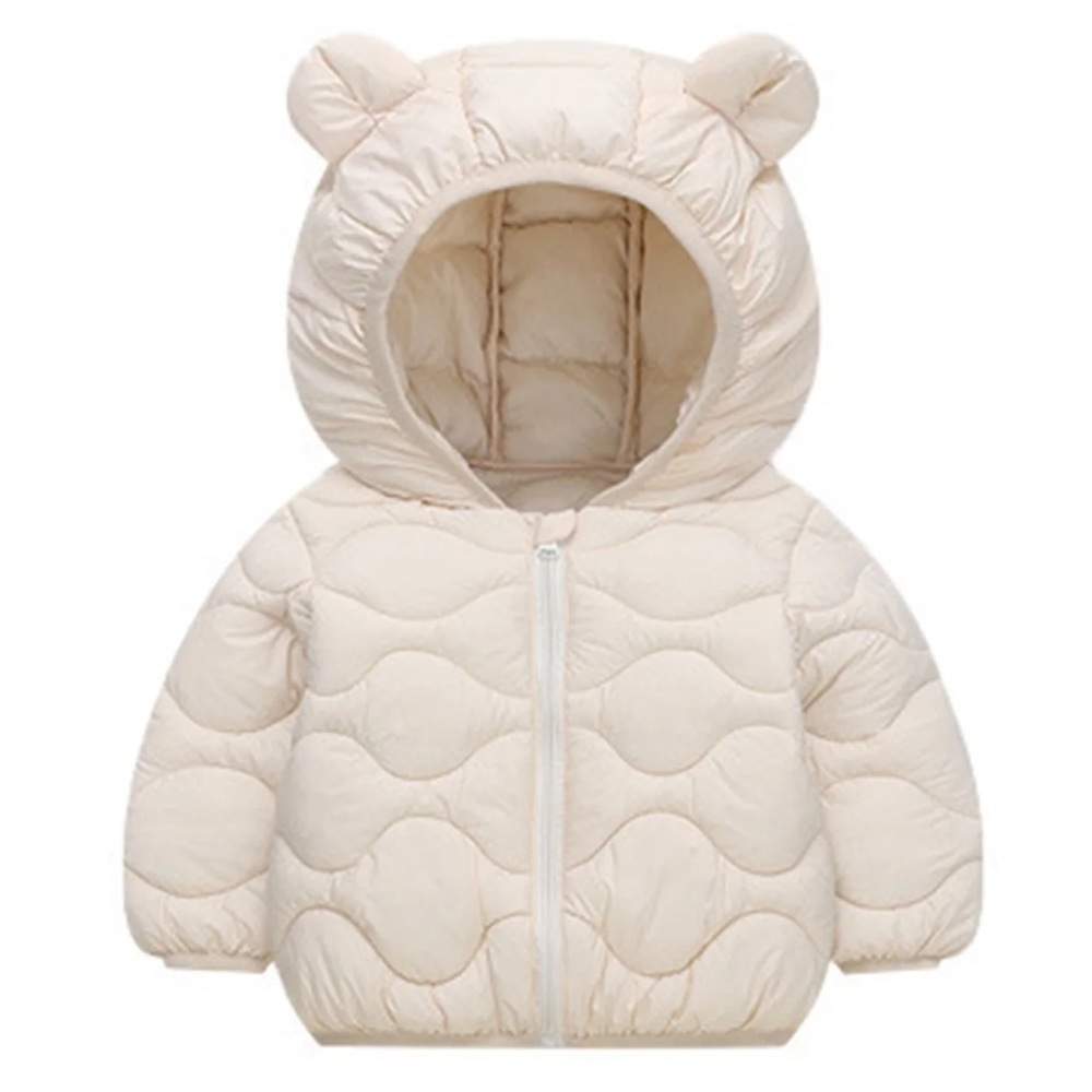 Hooded Quilted Puffer Jacket With Bear Ears